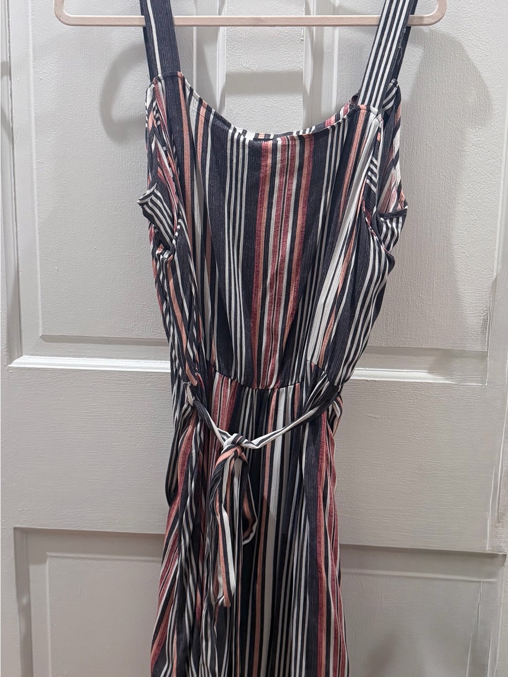 City Chic Striped Midi Dress in Black, White & Pink